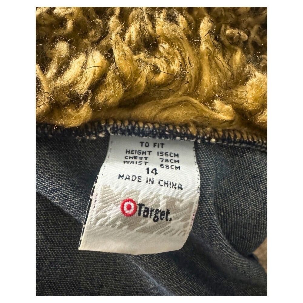Retro Y2K Western Indie Sleaze Cowgirl McBling Mob Wife Faux Fur Denim Vest L - Picture 4 of 4